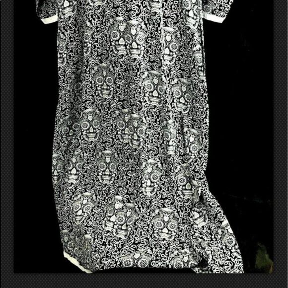 Handmade Dress Cotton Sugar Skull Long Small Y - Picture 6 of 9